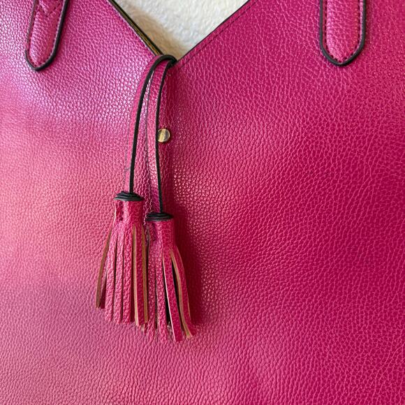Neiman Marcus Pink Tote Bag Tassels - Picture 4 of 8
